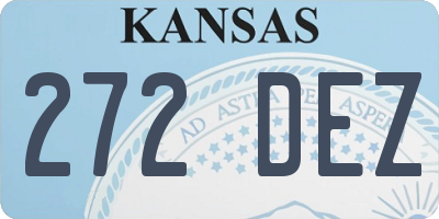 KS license plate 272DEZ