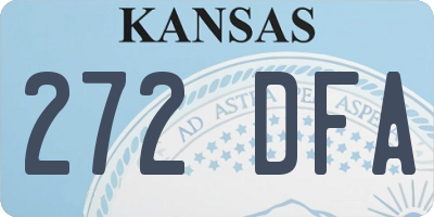 KS license plate 272DFA