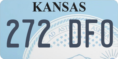 KS license plate 272DFO