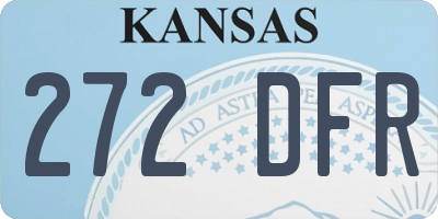 KS license plate 272DFR