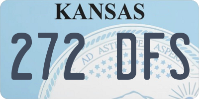 KS license plate 272DFS