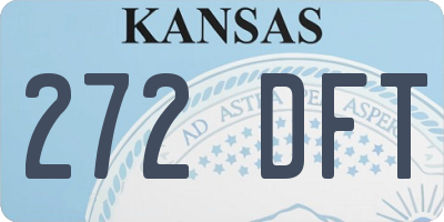 KS license plate 272DFT