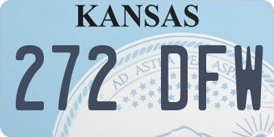KS license plate 272DFW