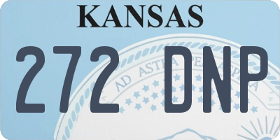 KS license plate 272DNP