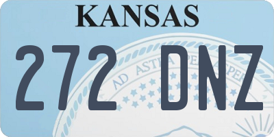 KS license plate 272DNZ