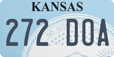 KS license plate 272DOA
