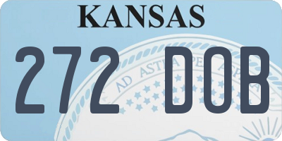 KS license plate 272DOB