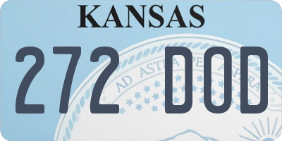KS license plate 272DOD