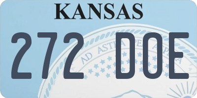 KS license plate 272DOE