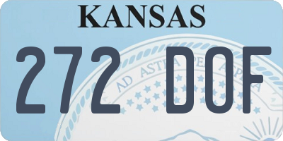 KS license plate 272DOF