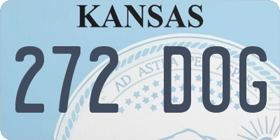 KS license plate 272DOG
