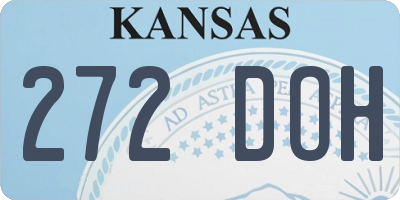 KS license plate 272DOH