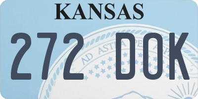 KS license plate 272DOK