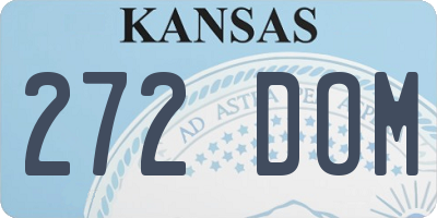 KS license plate 272DOM