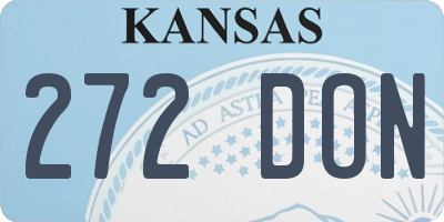 KS license plate 272DON