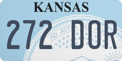 KS license plate 272DOR