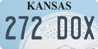 KS license plate 272DOX