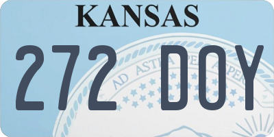KS license plate 272DOY