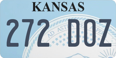 KS license plate 272DOZ