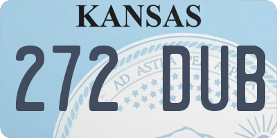 KS license plate 272DUB