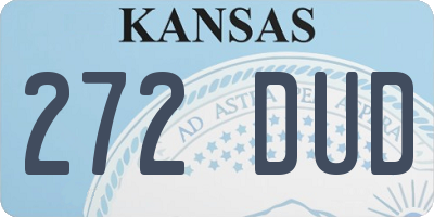 KS license plate 272DUD