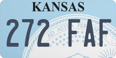 KS license plate 272FAF