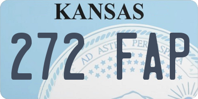 KS license plate 272FAP