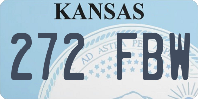KS license plate 272FBW
