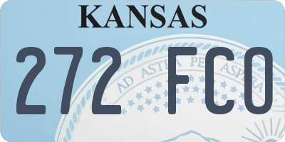 KS license plate 272FCO