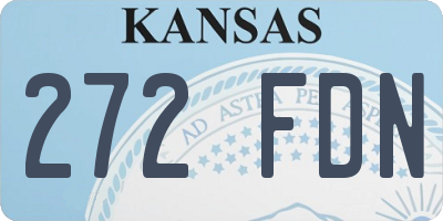 KS license plate 272FDN