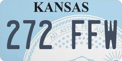 KS license plate 272FFW