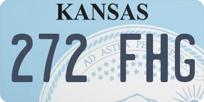 KS license plate 272FHG