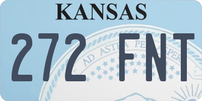 KS license plate 272FNT