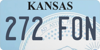 KS license plate 272FON