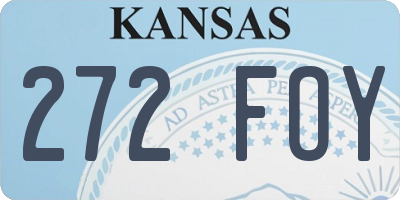 KS license plate 272FOY