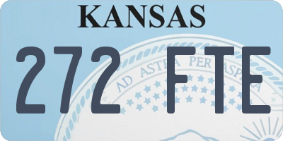 KS license plate 272FTE