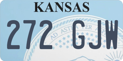 KS license plate 272GJW