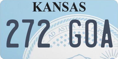 KS license plate 272GOA