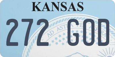 KS license plate 272GOD