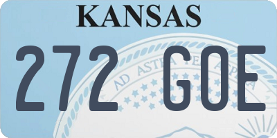 KS license plate 272GOE