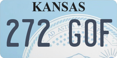 KS license plate 272GOF