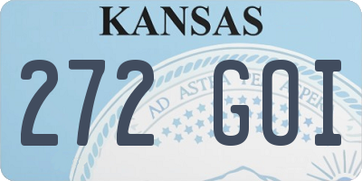 KS license plate 272GOI