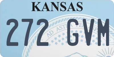 KS license plate 272GVM