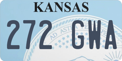 KS license plate 272GWA
