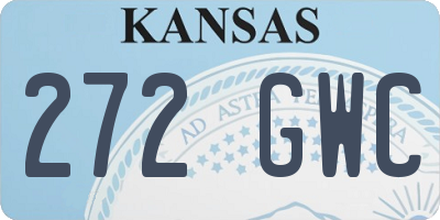 KS license plate 272GWC