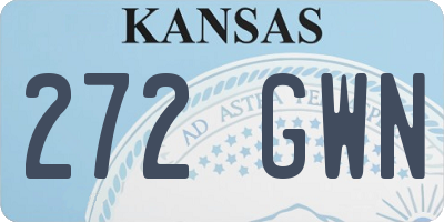 KS license plate 272GWN