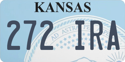 KS license plate 272IRA