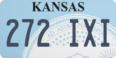 KS license plate 272IXI