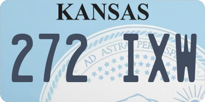 KS license plate 272IXW