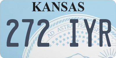 KS license plate 272IYR